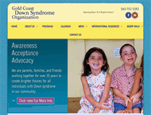 Tablet Screenshot of goldcoastdownsyndrome.org